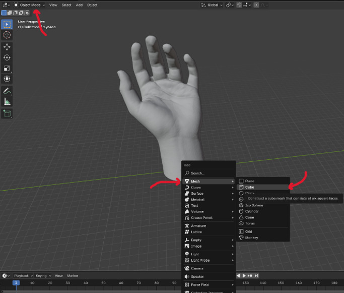 Creating a cube at the center of the project